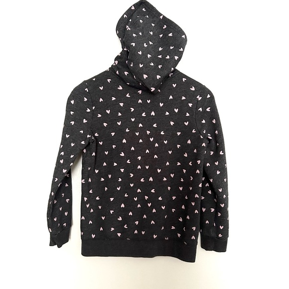 Cat & Jack Gray Sweatshirt Heart Print Hoodie - Picture 4 of 5